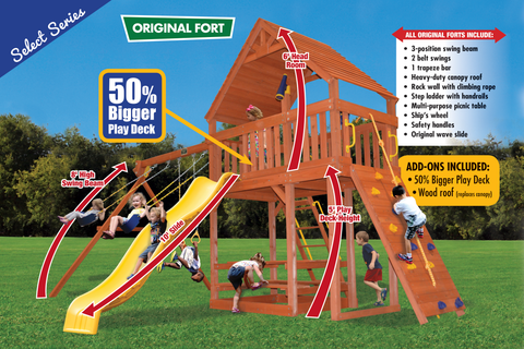 13D Original Fort Combo 2 XL with Wood Roof Playset