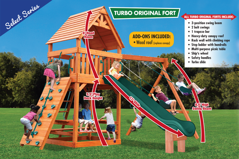 17B Turbo Original Fort Combo 2 with Wood Roof Playset