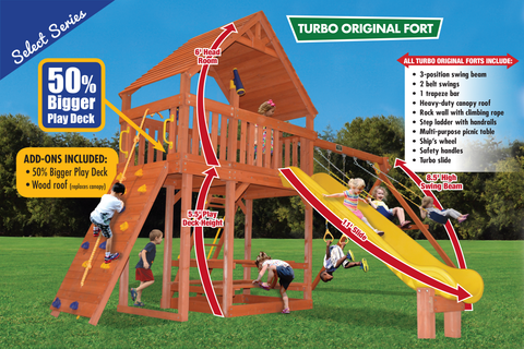17D Turbo Original Fort Combo 2 XL with Wood Roof Playset