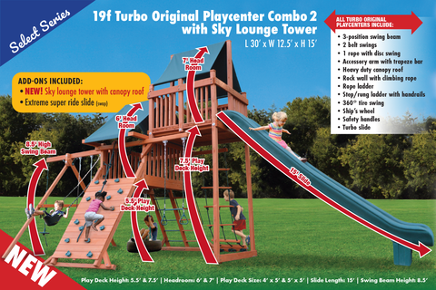 19F Turbo Original Playcenter Combo 2 with Sky Lounge Tower Playset