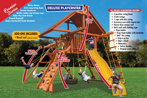 23B Deluxe Playcenter Combo 2 with Wood Roof Playset