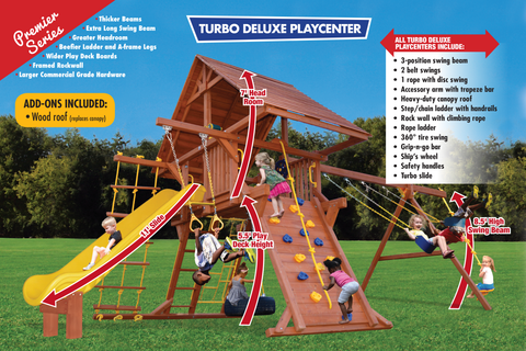 27B Turbo Deluxe Playcenter Combo 2 with Wood Roof Playset