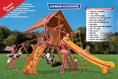 31B Supreme Playcenter Combo 2 with Wood Roof Playset