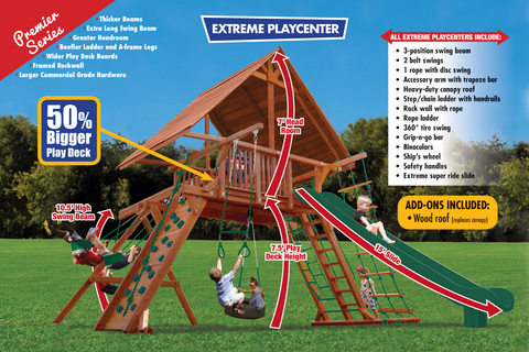 35B Extreme Playcenter Combo 2 with Wood Roof Playset