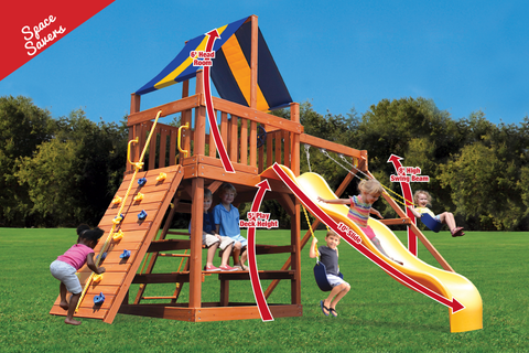 41A Original Fort Swing Set with 2 Position Swing Beam Playset