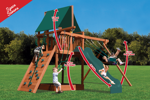 41C Deluxe Fort with 2 Position Swing Beam Playset