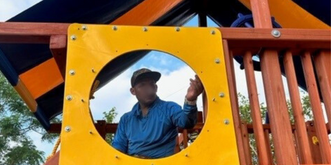 Installation of Playground One Swing Set in South Central Texas