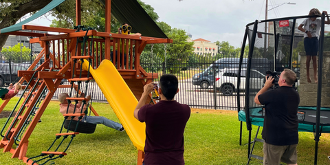 Playground One Swing Set Featured on KSAT 12 San Antonio's SA Live Variety Show