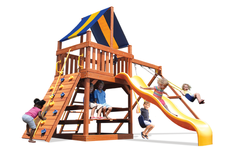 Playground One Original Fort Swing Set with 5' Platform and Two Swings