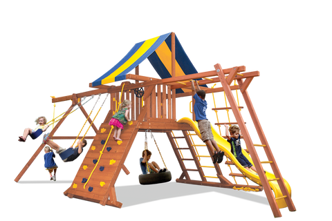 Playground One Original Playcenter Swing Set with 5' Platform and Monkey Bars