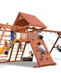 Playground One Original Playcenter Swing Set with 5' Platform, Monkey Bars, and Wood Roof