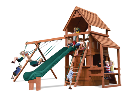 Playground One Premier Fort with 5.5' Platform and Playhouse