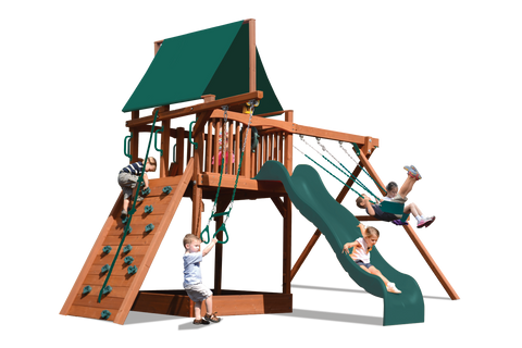 Playground One Premier Fort Swing Set with 5' Platform and Two Swings